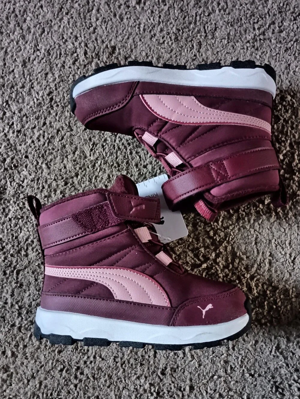 Puma Evolve Puretex Boots Toddler Sz 9 Girls Burgundy BRAND NEW WITH BOX NO LID